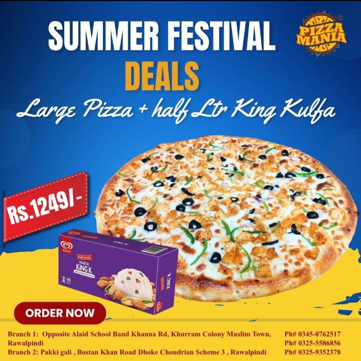 Large Pizza + Half ltr King Kulfa