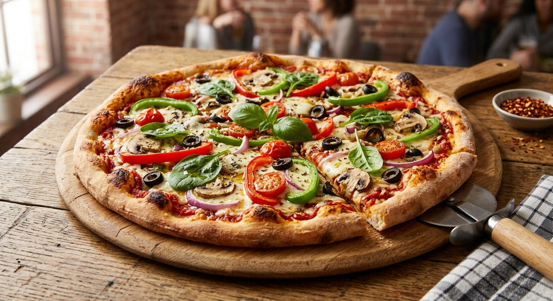 Vegetarian Pizza recipe explain Mixture of seasonal vegetables with cheese