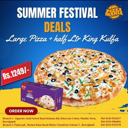 Large Pizza + Half ltr King Kulfa