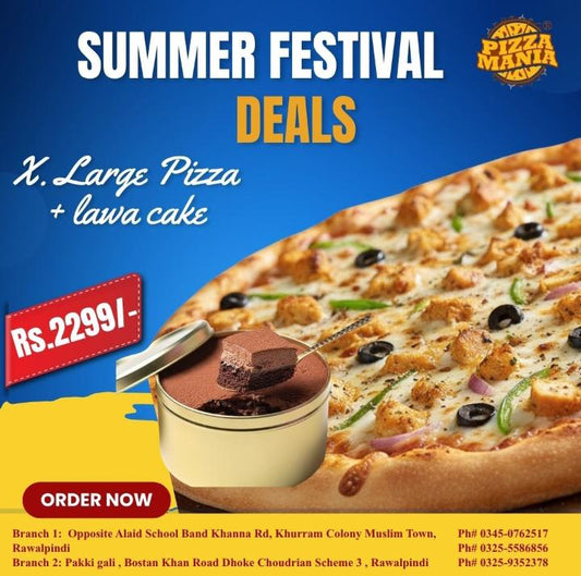 X.Large Pizza + Lawa Cake