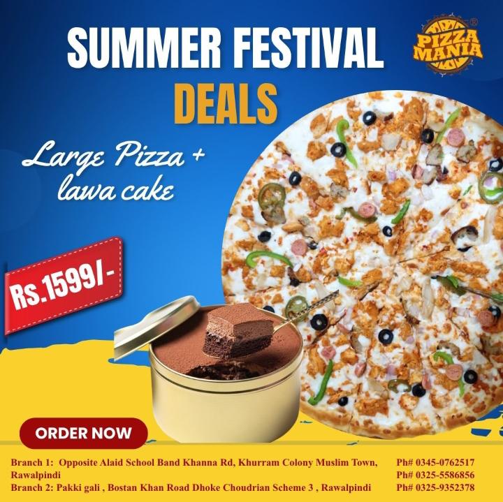 Large Pizza + Lawa cake