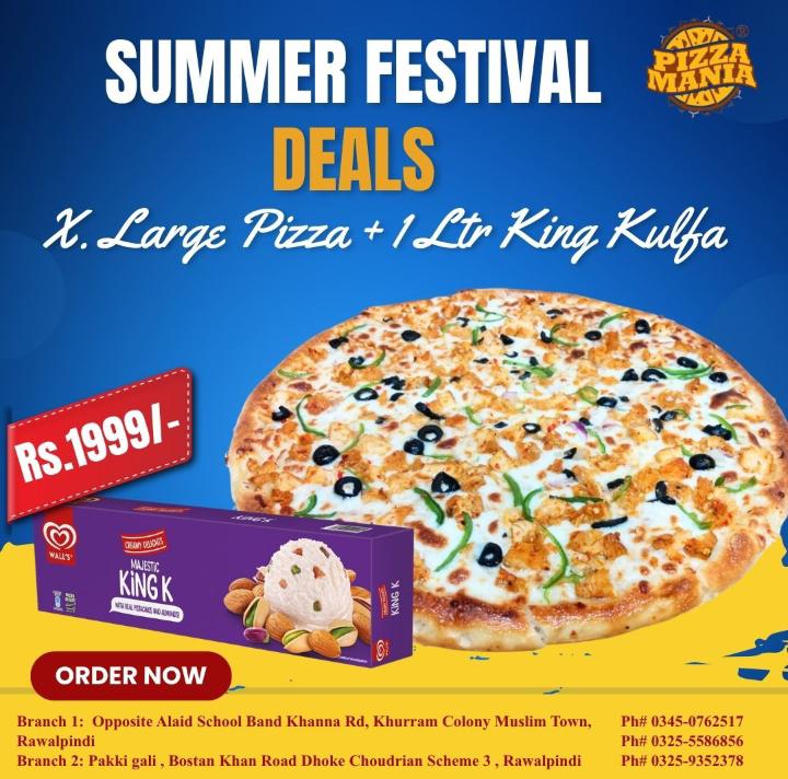 X.Large Pizza + 1 Ltr King Kulfa