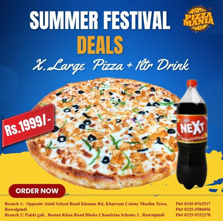 X.Large Pizza + 1ltr Drink