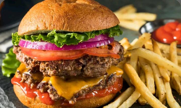 Beef Burger with Cheese Fries & Drink
